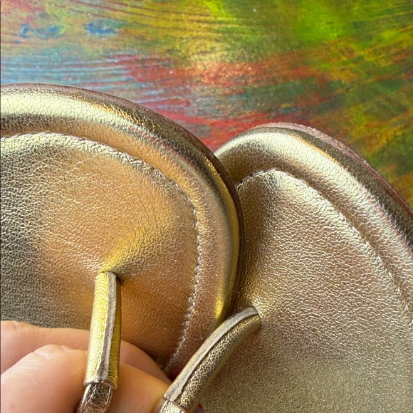 Gabriela Hearst Gia Flat Sandal in Gold Metallic Nappa Leather Sz. 38.5 w. Box - Picture 9 of 16